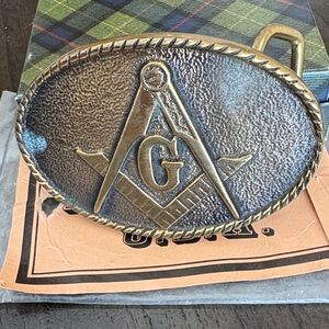 Vintage Gold Masonic Belt Buckle 1978